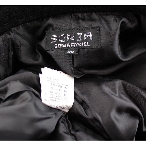 Sonya Rikel Black Quilted Wool Padding Jacket - Picture 4 of 5